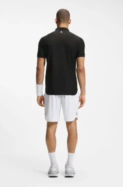 Active Slim-Fit Poloshirt aus gestreiftem Jersey mit Vierwege-Stretch
