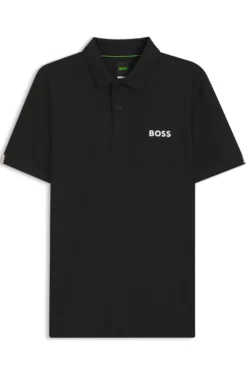 Active Slim-Fit Poloshirt aus gestreiftem Jersey mit Vierwege-Stretch