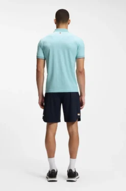 Active Slim-Fit Poloshirt mit geprägtem Tennisball-Muster