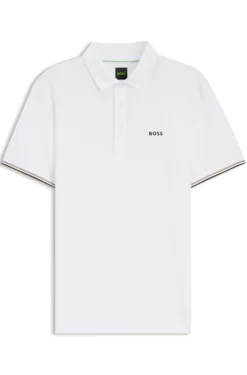 Active Slim-Fit Poloshirt mit geprägtem Tennisball-Muster