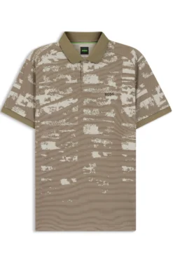 Active Slim-Fit Poloshirt mit Jacquard-Muster