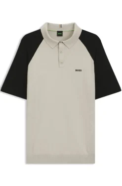 Active Strick-Poloshirt mit Colour-Blocking
