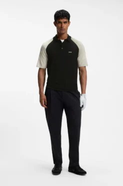 Active Strick-Poloshirt mit Colour-Blocking