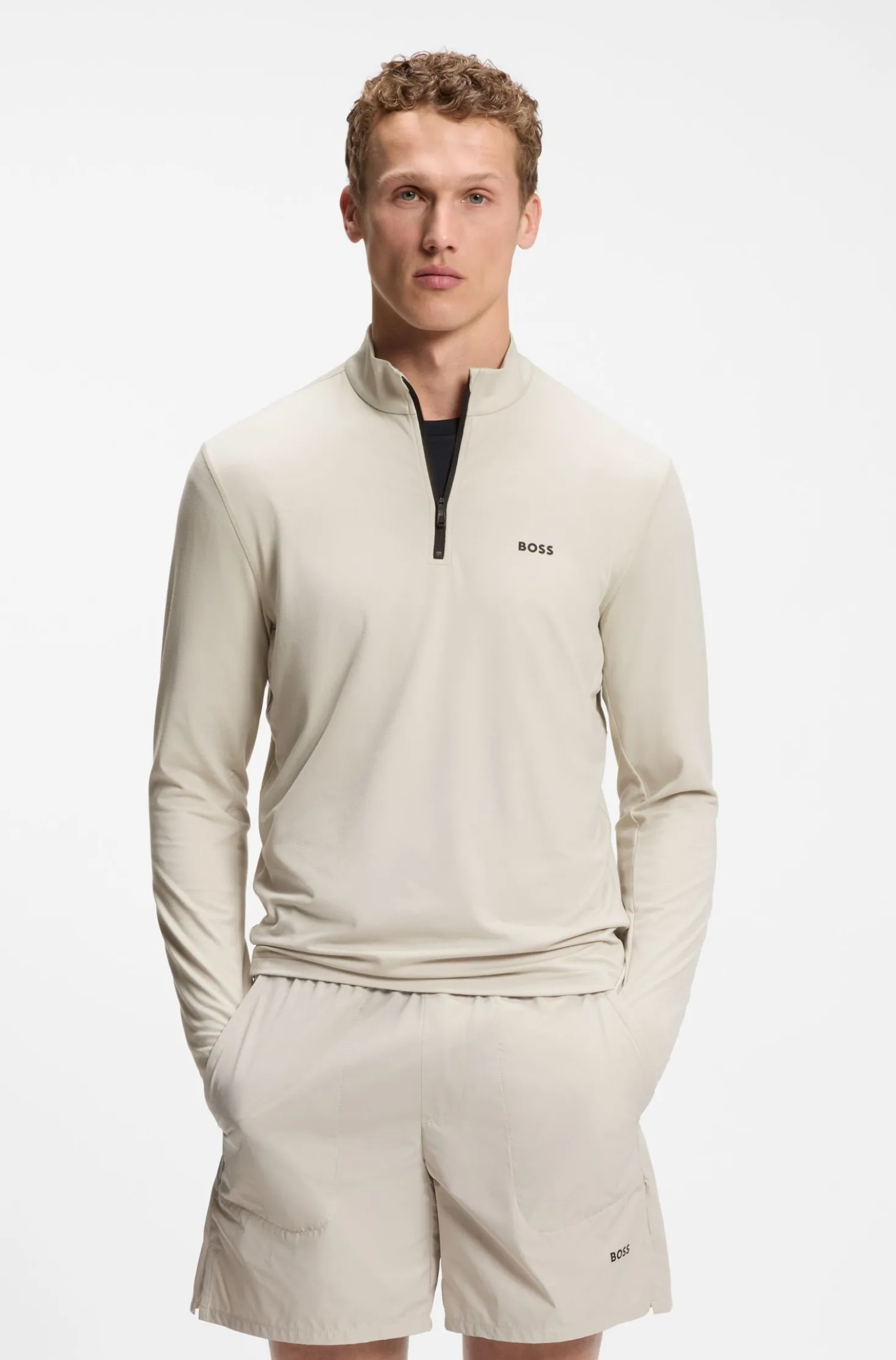 Active Sweatshirt mit kurzem Reißverschluss und Moisture Management
