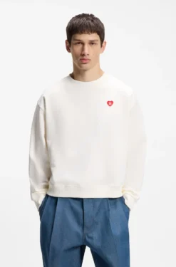 All-gender Sweatshirt aus Baumwoll-Terry mit Herz-Logo