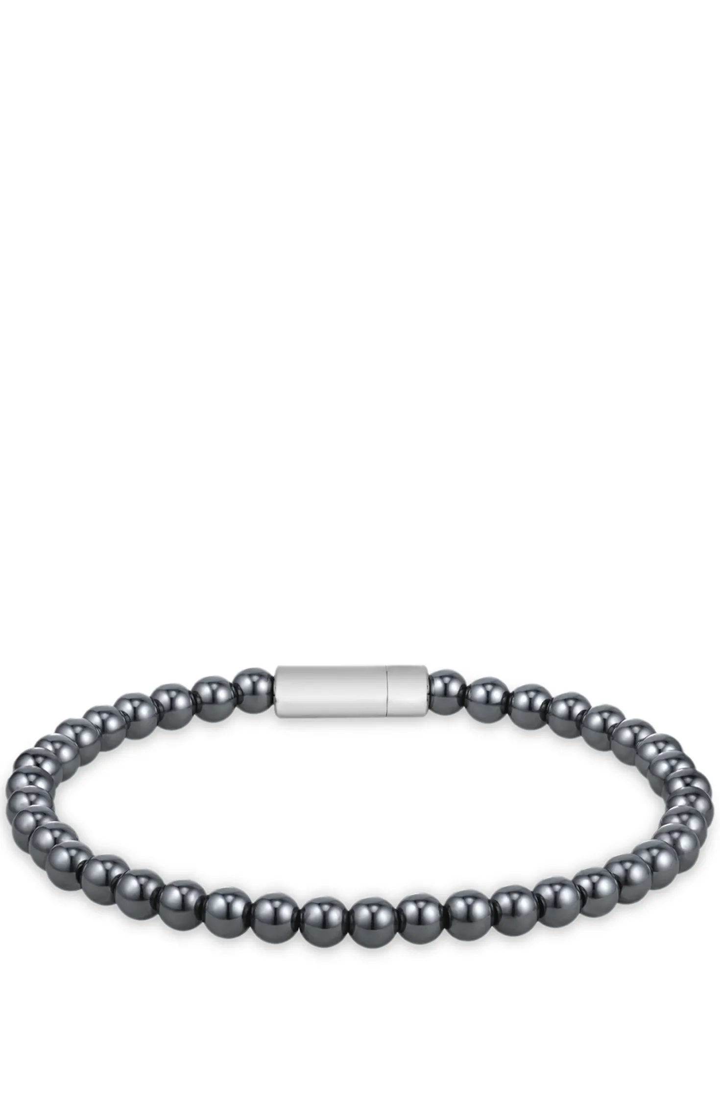 Armband aus Hämatitperlen mit Logo-Verschluss
