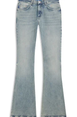 Ausgestellte Jeans aus getöntem blauem Denim