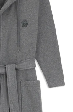 Bademantel aus Baumwoll-Jersey mit Kapuze und Double-B-Monogramm