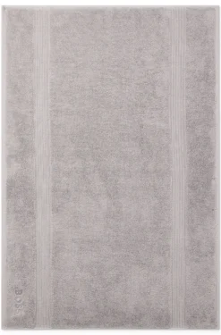 Badematte aus Baumwolle in Silber mit Logo-Stickerei