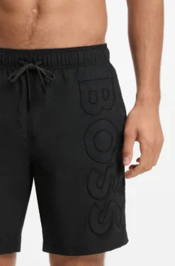Badeshorts mit 3D-Logo-Stickerei