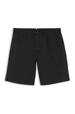 Badeshorts mit 3D-Logo-Stickerei