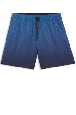 Badeshorts mit Logo-Aufnäher und Monogramm-Print im Dégradé-Stil