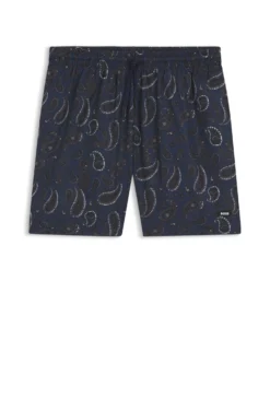 Badeshorts mit Paisley-Print und Gummi-Logo