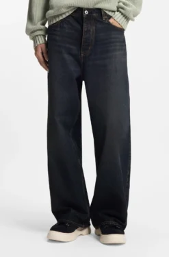 Baggy-Fit Jeans aus blauem Denim mit Vintage-Waschung