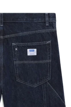 Baggy-Fit Jeans aus dunkelblauem Denim