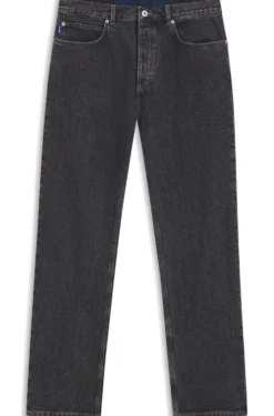 Baggy-Fit Jeans aus schwarzem Denim mit ausgebleichtem Logo