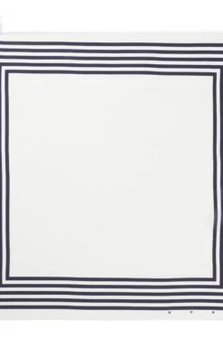Bandana mit Bordüre im Streifen-Dessin aus Viskose-Mix mit Seide
