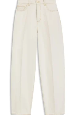 Barrel-Fit Jeans aus Denim in Ecru