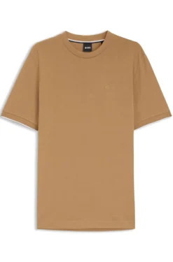 Baumwoll-T-Shirt mit Kontraststreifen an den Ärmelbündchen