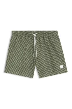 Bedruckte Badeshorts mit Logo-Badge