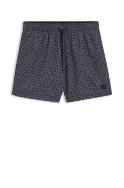 Bedruckte Badeshorts mit Logo-Badge