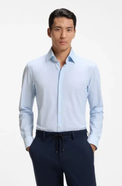 Bedrucktes Slim-Fit Hemd aus funktionalem Stretch-Jersey