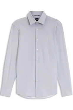 Bedrucktes Slim-Fit Hemd aus funktionalem Stretch-Jersey