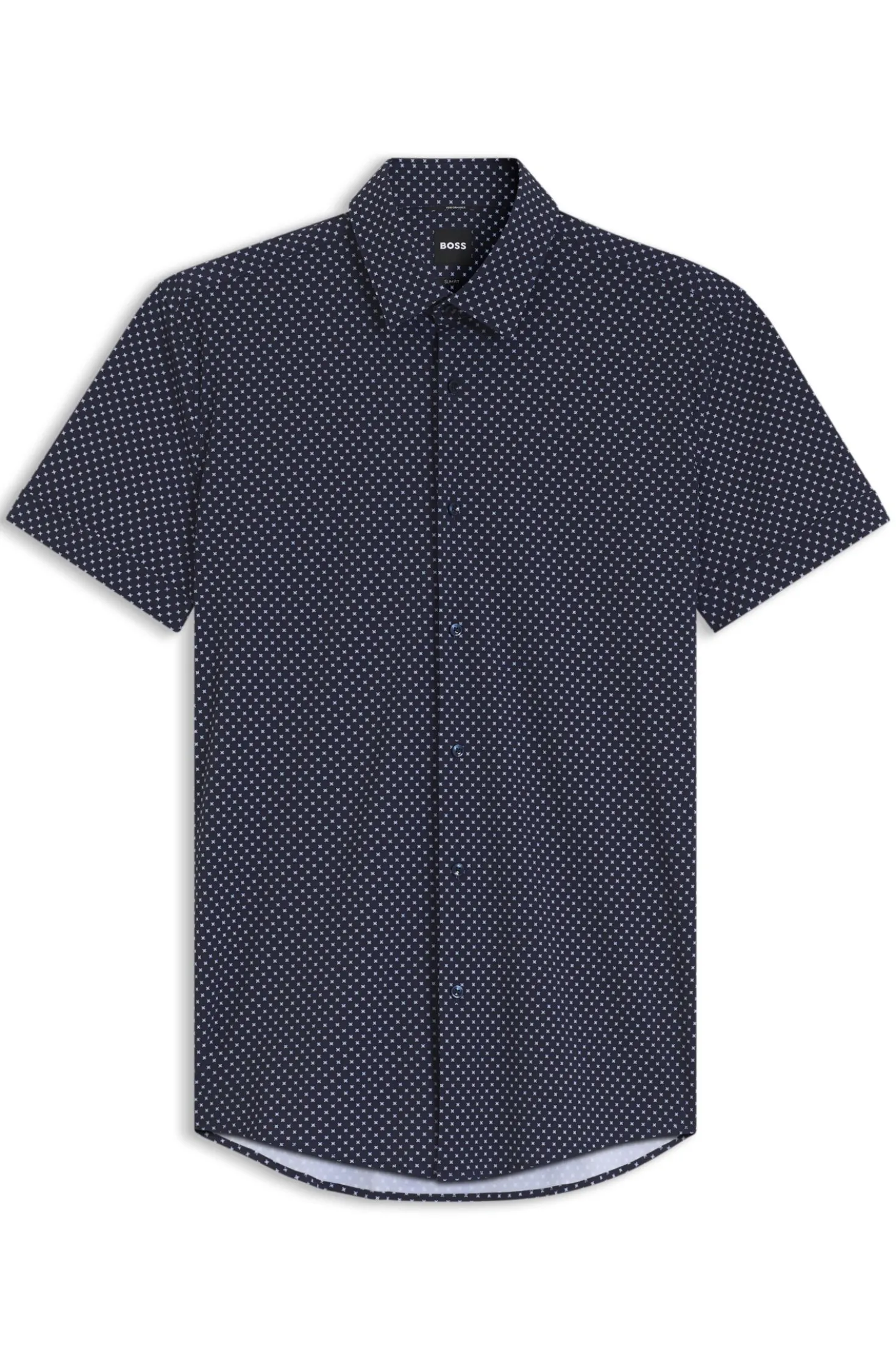 Bedrucktes Slim-Fit Hemd aus funktionalem Stretch-Jersey