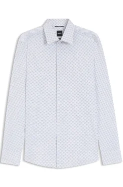 Bedrucktes Slim-Fit Hemd aus Performance-Stretch-Gewebe