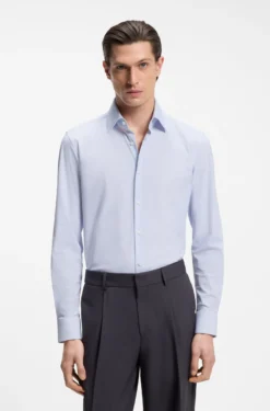 Bedrucktes Slim-Fit Hemd aus Performance-Stretch-Gewebe