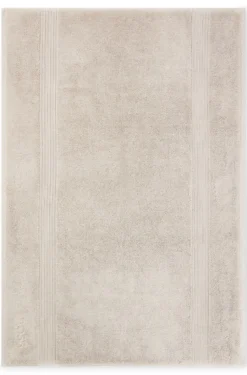 Beige Badematte aus ägäischer Baumwolle mit tonalem Logo