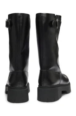 Biker-Boots aus Kunstleder mit Schnallen-Detail