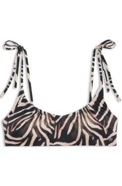 Bikini-Oberteil mit Print und Stack-Logo-Anhänger