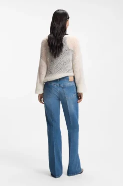 Blaue Bootcut-Jeans aus bequemem Stretch-Denim