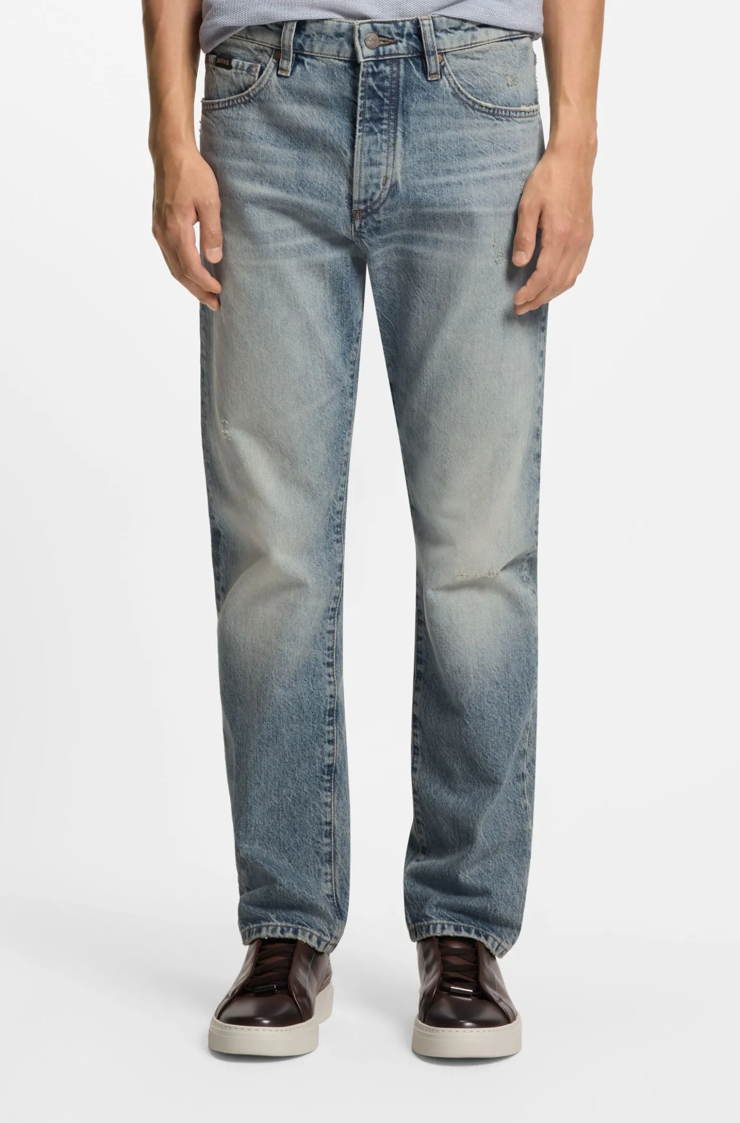 Blaue Jeans aus japanischem Stone-washed-Denim