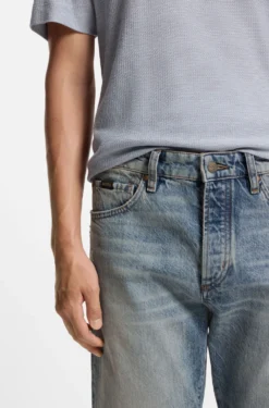 Blaue Jeans aus japanischem Stone-washed-Denim