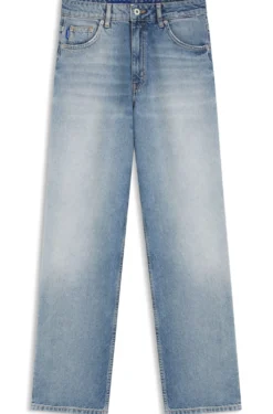 Blaue Loose-Fit Jeans aus festem Denim