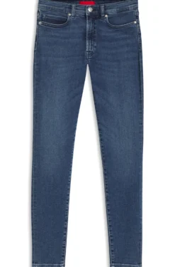 Blaue Skinny-Fit Jeans aus Stretch-Denim
