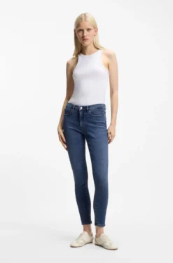 Blaue Skinny-Fit Jeans aus Stretch-Denim