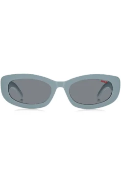 Blaue Sonnenbrille mit Logo-Bügeln