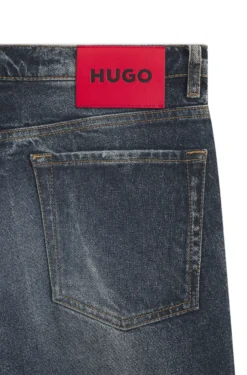 Blaue Tapered-Fit Jeans aus bequemem Stretch-Denim