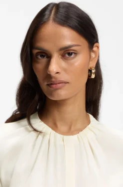 Bluse aus Stretch-Seide mit gerafften Details