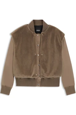 Bomberjacke aus Satin mit herausnehmbarer Weste aus Kunstfell