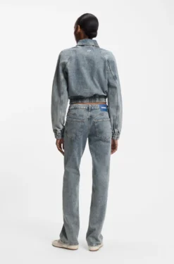 Bootcut-Jeans aus blauem Stretch-Denim