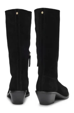 Boots aus Veloursleder mit kubanischem Absatz