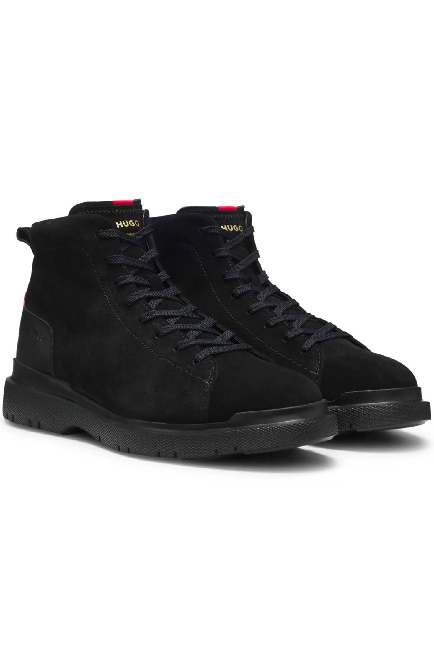 Boots aus Veloursleder mit Leder-Details