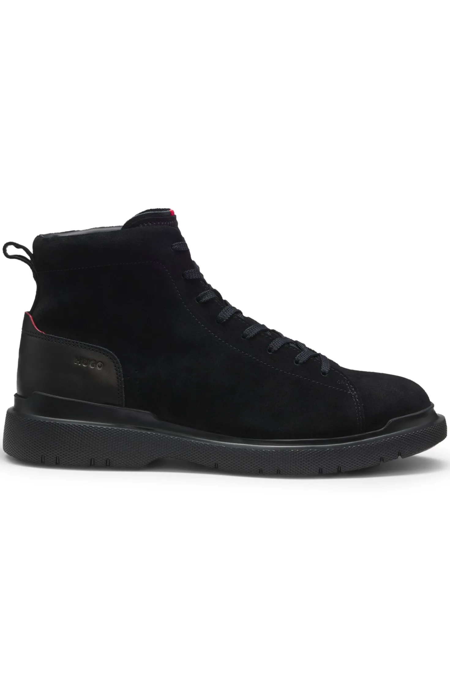 Boots aus Veloursleder mit Leder-Details
