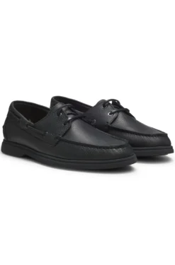 Bootsschuhe aus gewalktem Leder