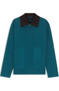 BOSS BY BECKHAM Baumwolljacke mit Kontrastkragen