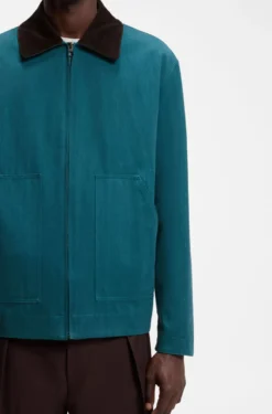 BOSS BY BECKHAM Baumwolljacke mit Kontrastkragen